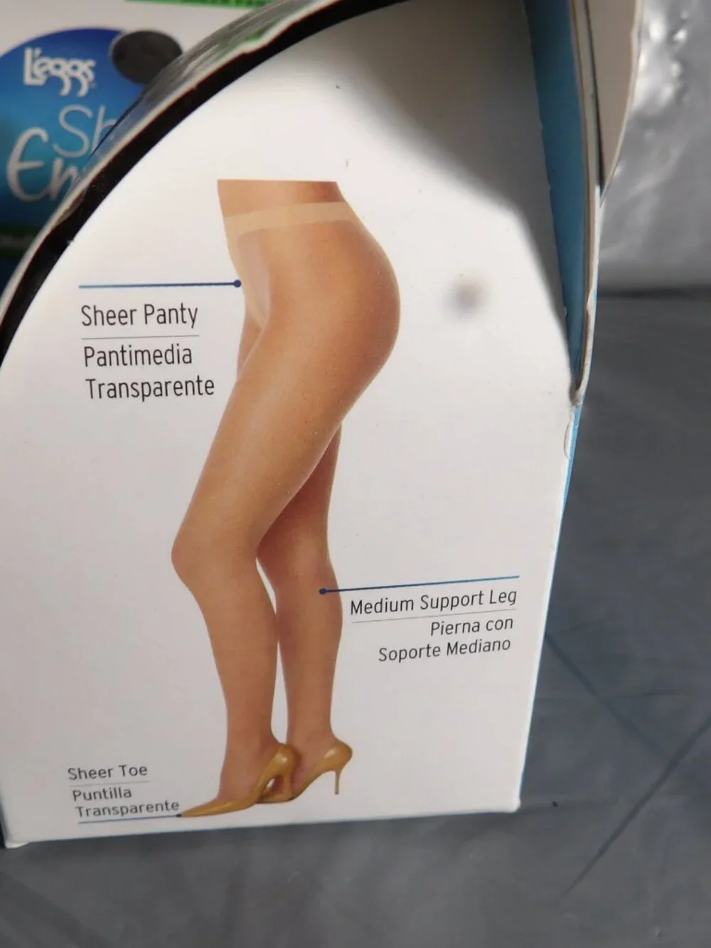 4 Packs Leggs Pantyhose Size Q Sheer Energy Medium Support Control Top Off Black